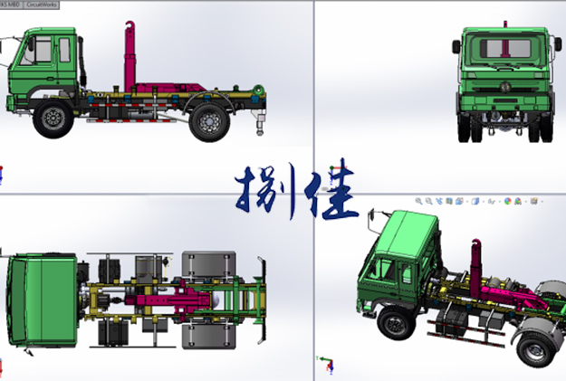 5立方鉤臂式垃圾車模型