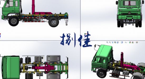 5立方鉤臂式垃圾車模型